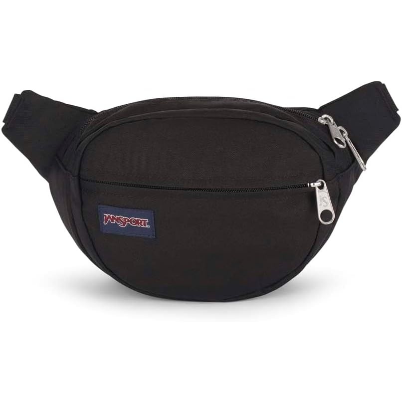 image:imageJanSport Fifth Avenue Fanny Pack Crossbody Bags for Women Men Stylish Durable Waist Bag with Adjustable Belt Main Zippered Pocket Quick Stash Pocket Travel Essentials Black