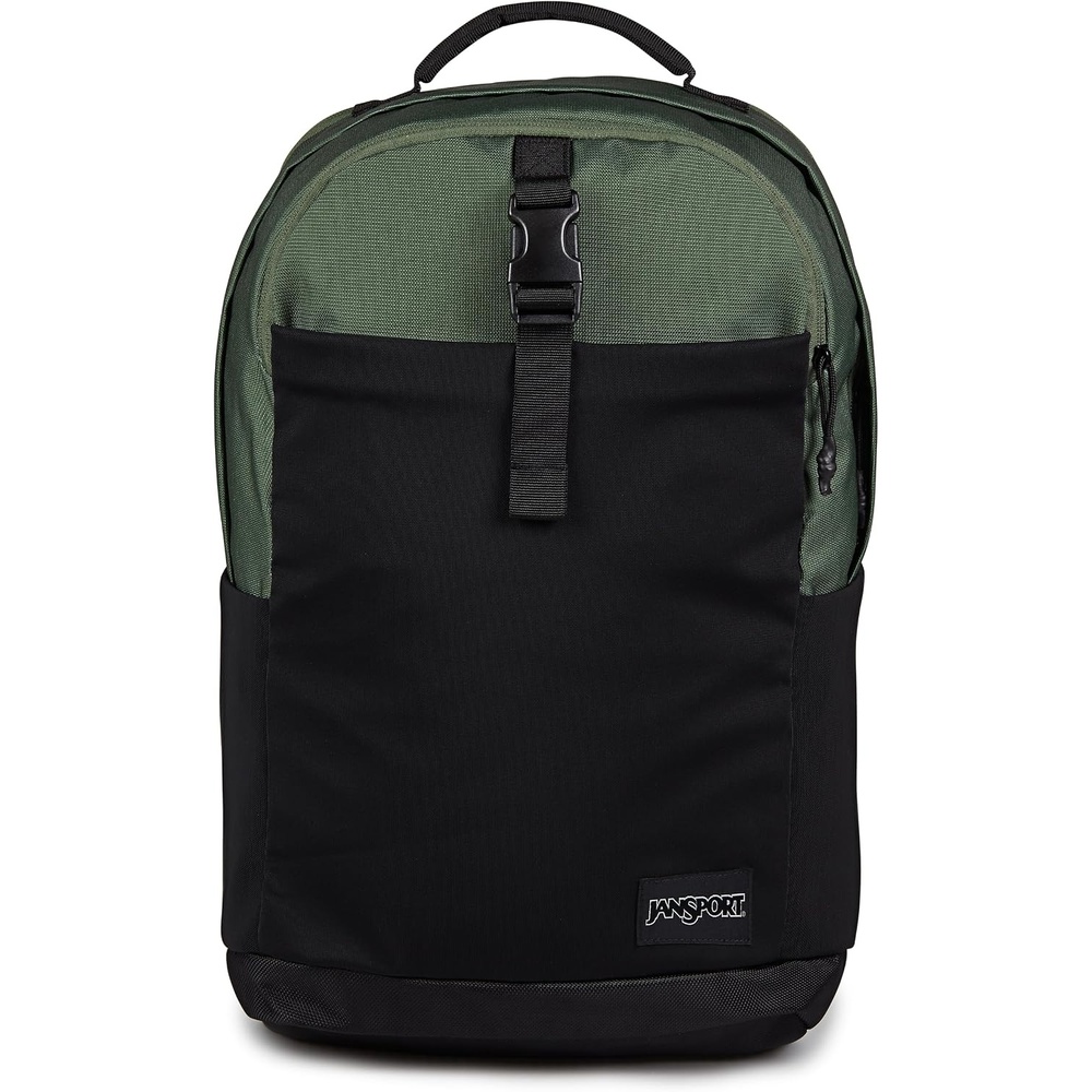 image:imageJanSport Journey Pack Backpack Large Main Compartment Dual Water Bottle Pockets 15inch Padded Laptop Compartment with Tricot Lined Sleeve BlackCargo Green