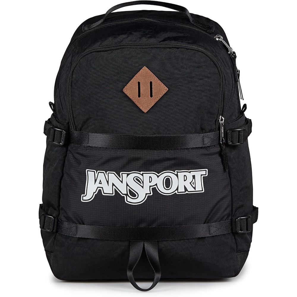image:imageJanSport Small Seattle Pack Compact Backpack with Main Compartment Dual Water Bottle Pockets and Padded Sleeve for 15Inch Laptop TravertineBlack