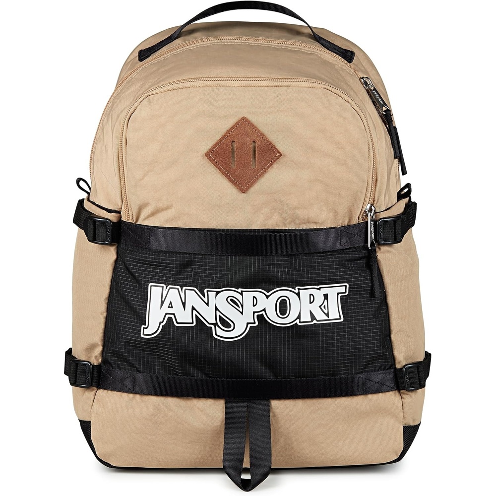 image:imageJanSport Small Seattle Pack Compact Backpack with Main Compartment Dual Water Bottle Pockets and Padded Sleeve for 15Inch Laptop TravertineTravertine