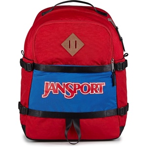 JanSport Small Seattle Pack – Compact Backpack with Main Compartment, Dual Water Bottle Pockets, and Padded Sleeve for 15-Inch Laptop, Travertine(Red Tape)