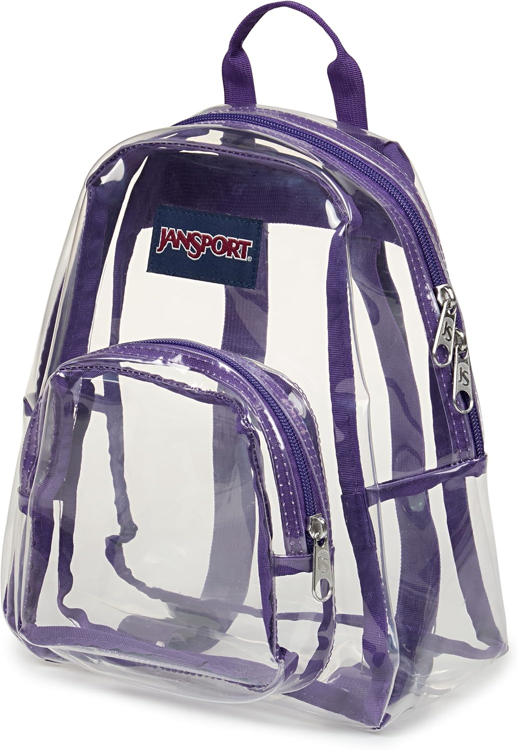 image:imageJanSport 10L Mini Pack Clear StadiumConcert Bag Clear Compact amp Lightweight Festival Bag with Adjustable Straps amp Zippered PocketGrape Jelly