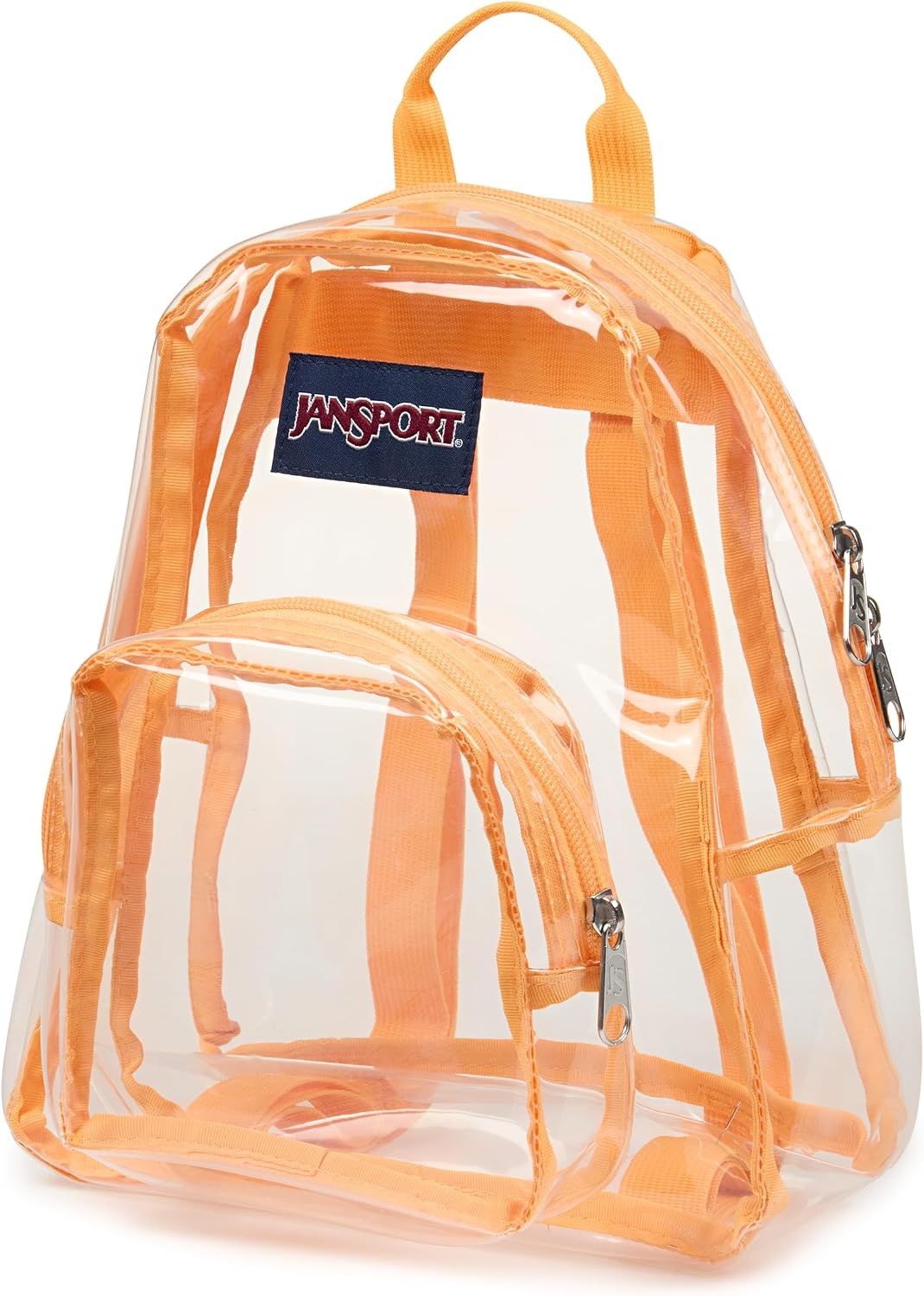 image:imageJanSport 10L Mini Pack Clear StadiumConcert Bag Clear Compact amp Lightweight Festival Bag with Adjustable Straps amp Zippered PocketOrange Soda