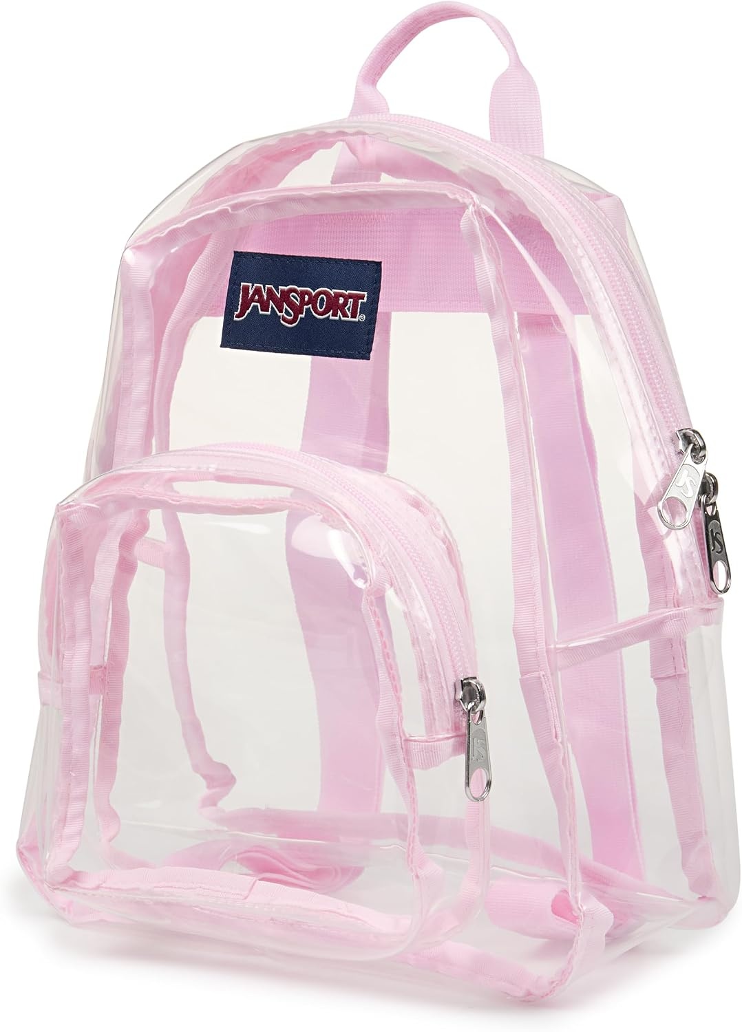 image:imageJanSport 10L Mini Pack Clear StadiumConcert Bag Clear Compact amp Lightweight Festival Bag with Adjustable Straps amp Zippered PocketPink Ice