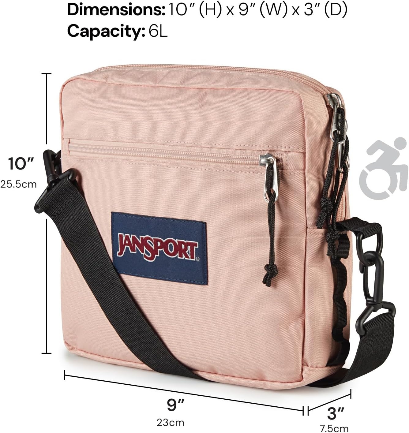 image:imageJanSport Central Adaptive Accessory Bag Wheelchair amp Walker Compatible Versatile Carry Options TuckAway Adjustable Loops SaniStash Pocket for Easy Access Bad BowsMia Brown Mint Julep