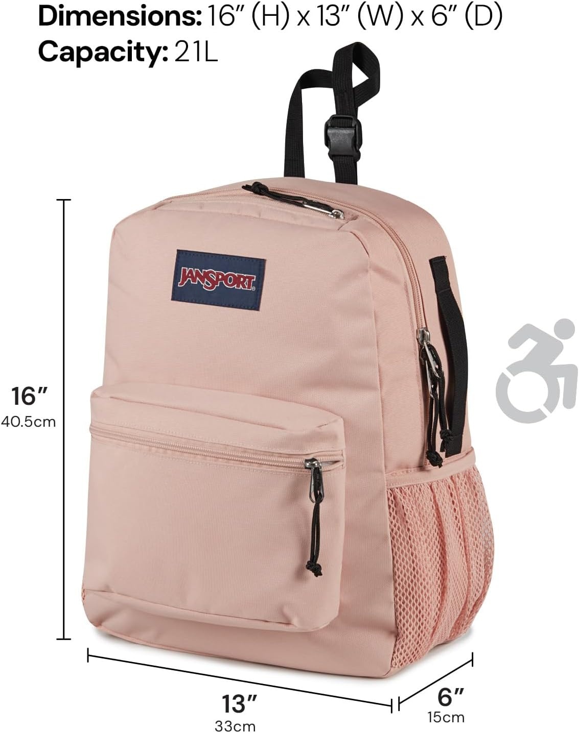 image:imageJanSport Central Adaptive Backpack Wheelchair amp Walker Compatible TuckAway Shoulder Straps Adjustable Backrest Loops amp Anchor Straps Iconic Design Bad BowsBad Bows