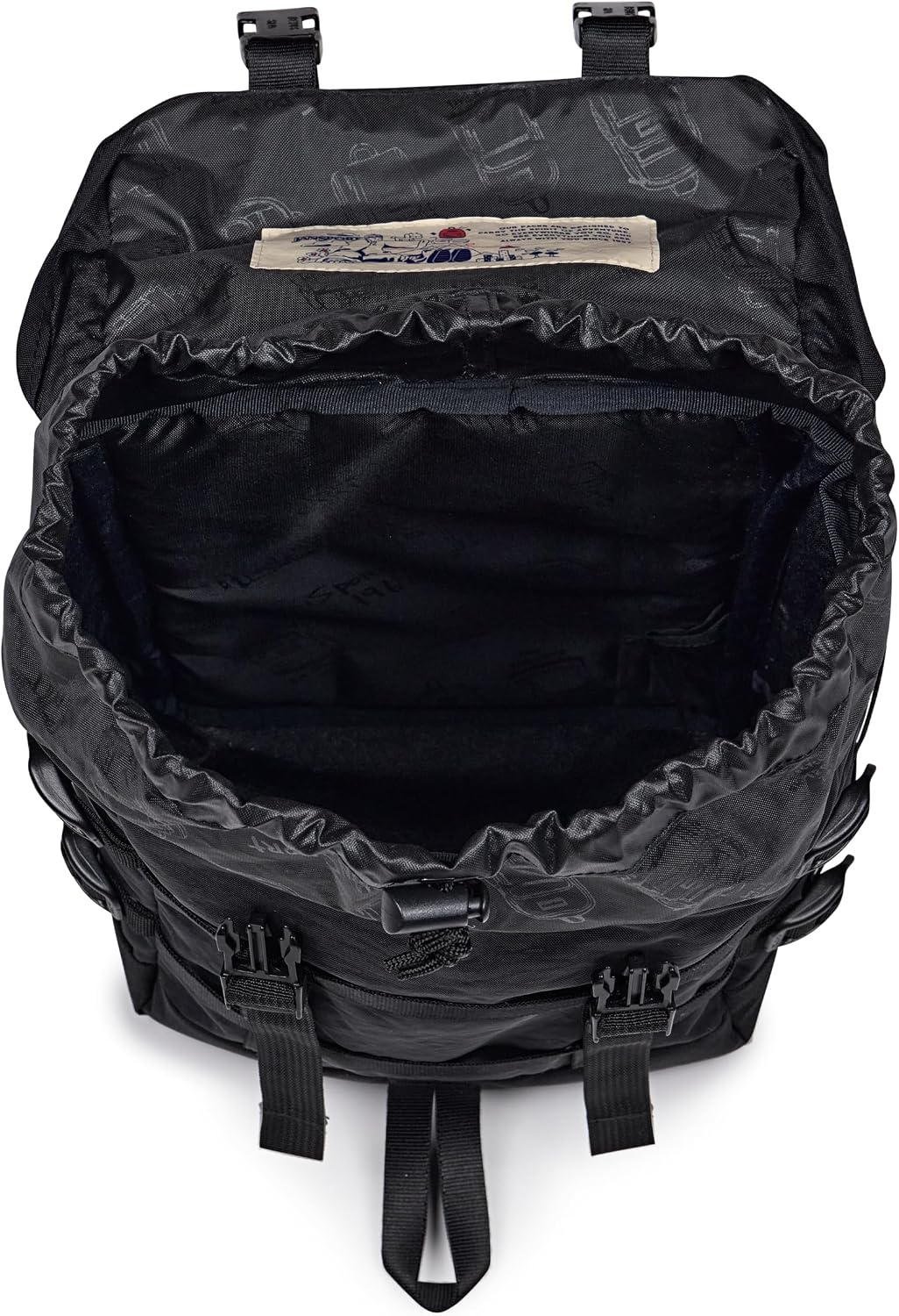 image:imageJanSport Mini Skip Pack Compact Backpack with Main Compartment Side Water Bottle Pocket and Zippered Accessory Pocket Red TapeBlack