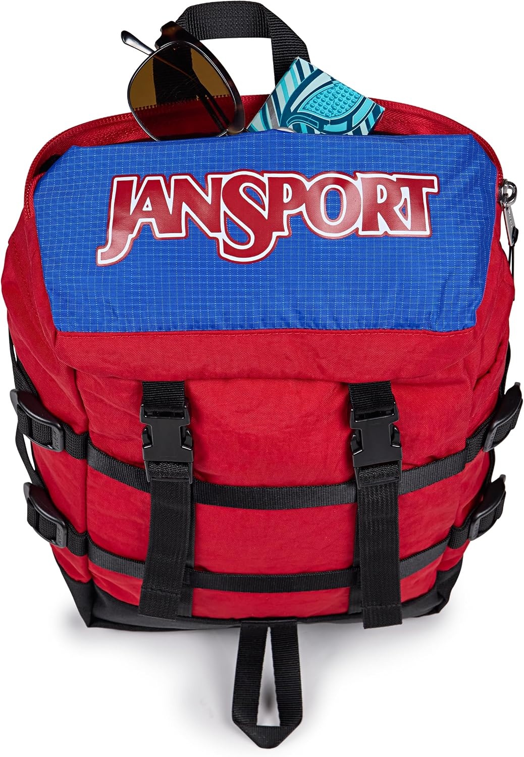 image:imageJanSport Mini Skip Pack Compact Backpack with Main Compartment Side Water Bottle Pocket and Zippered Accessory Pocket Red TapeRed Tape