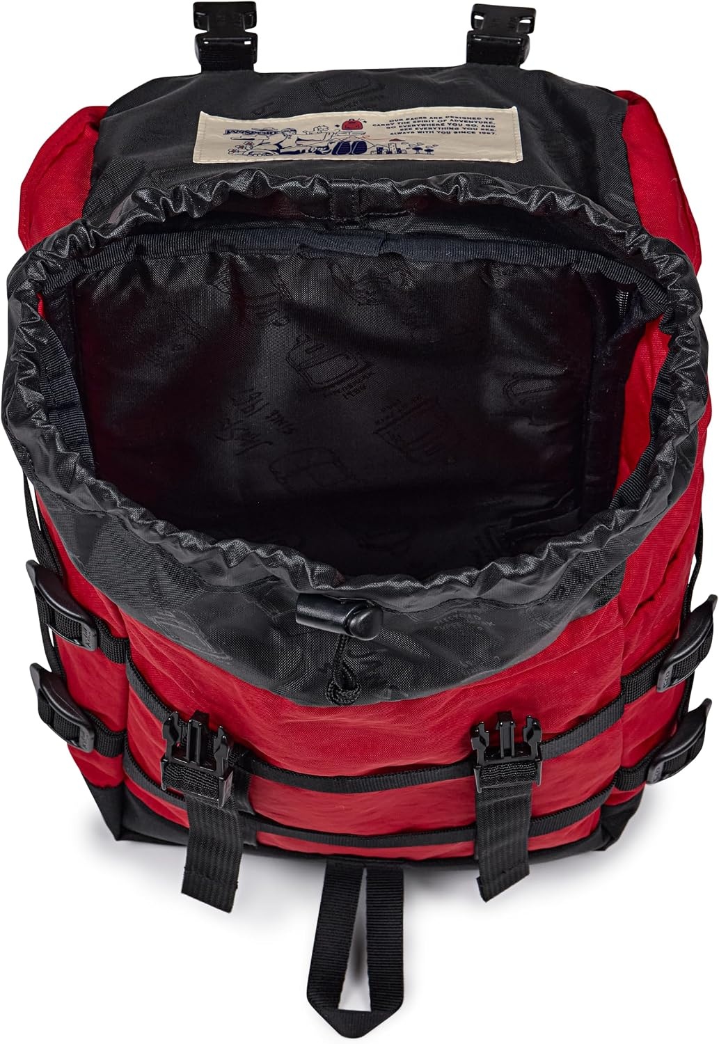 image:imageJanSport Mini Skip Pack Compact Backpack with Main Compartment Side Water Bottle Pocket and Zippered Accessory Pocket Red TapeRed Tape