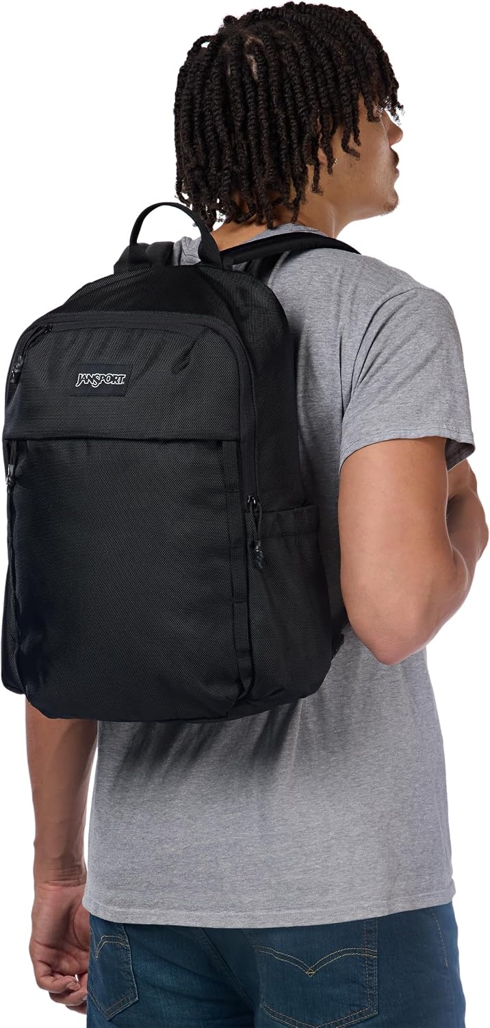 image:imageJanSport Venture Daypack Travel Pack With Large Main Compartment Padded Laptop Sleeve Dual Water Bottle Pockets and Attachment Buckles Cargo GreenBlack