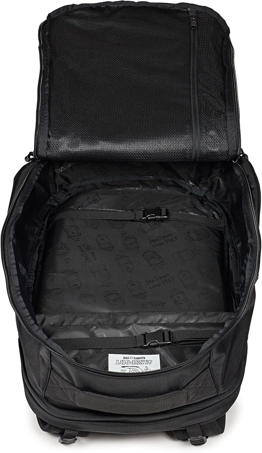 image:imageJanSport Venture Daypack Travel Pack With Large Main Compartment Padded Laptop Sleeve Dual Water Bottle Pockets and Attachment Buckles Cargo GreenBlack