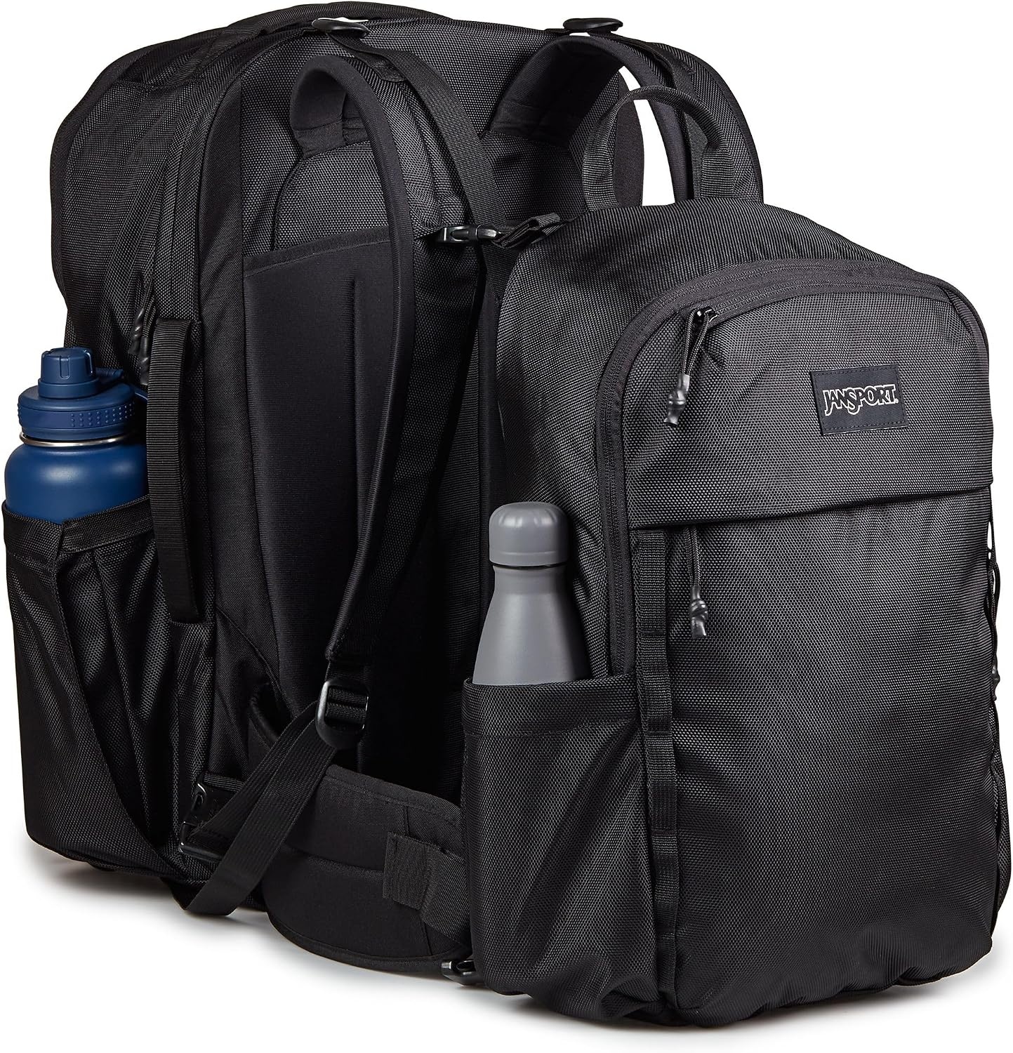 image:imageJanSport Venture Daypack Travel Pack With Large Main Compartment Padded Laptop Sleeve Dual Water Bottle Pockets and Attachment Buckles Cargo GreenBlack