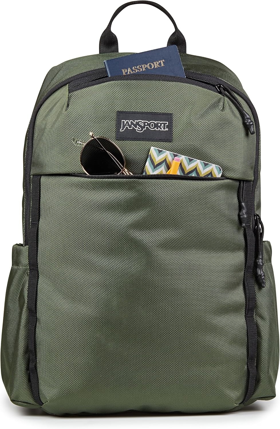 image:imageJanSport Venture Daypack Travel Pack With Large Main Compartment Padded Laptop Sleeve Dual Water Bottle Pockets and Attachment Buckles Cargo GreenCargo Green