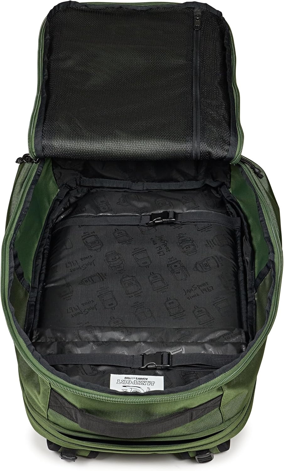 image:imageJanSport Venture Daypack Travel Pack With Large Main Compartment Padded Laptop Sleeve Dual Water Bottle Pockets and Attachment Buckles Cargo GreenCargo Green