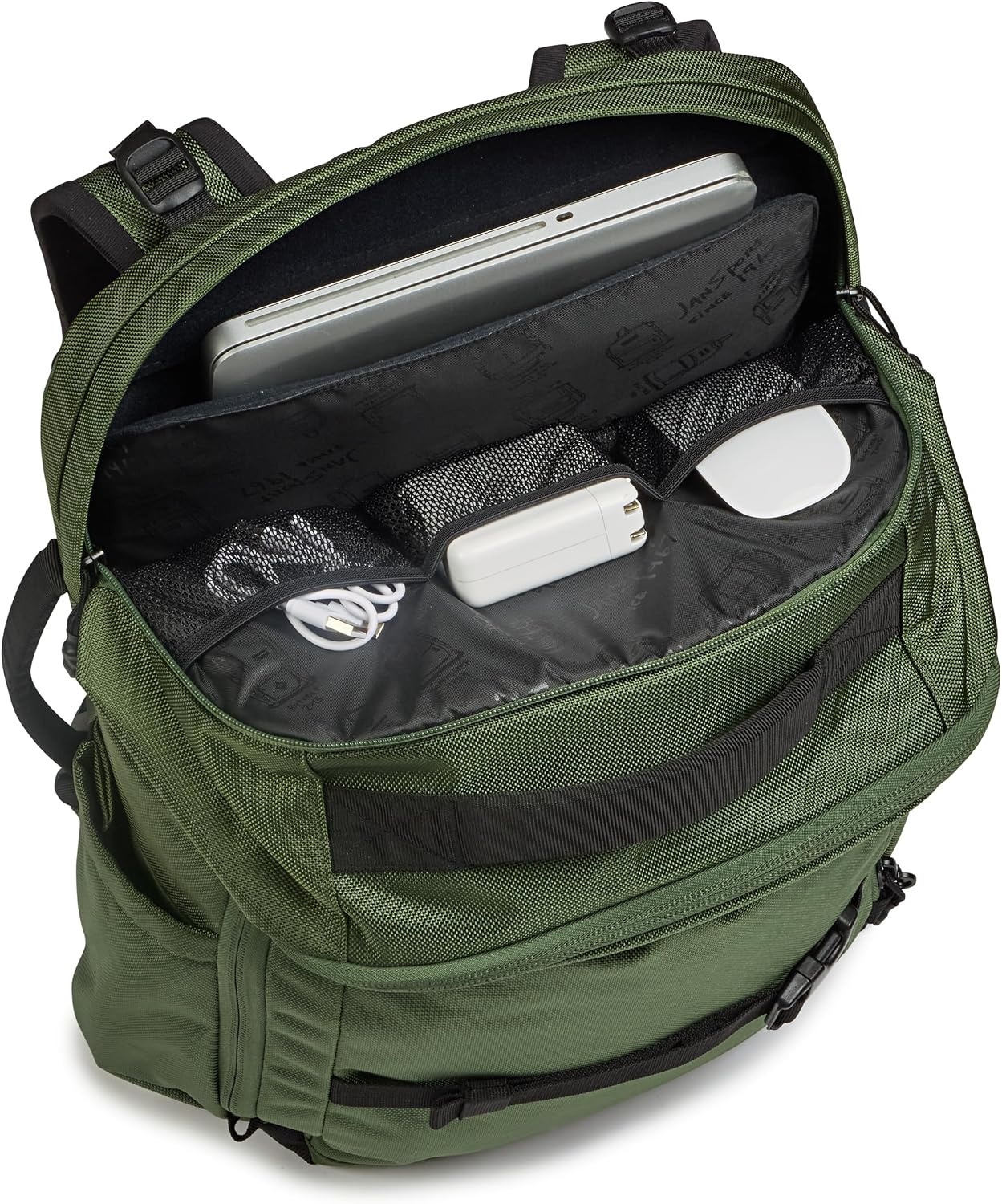 image:imageJanSport Venture Daypack Travel Pack With Large Main Compartment Padded Laptop Sleeve Dual Water Bottle Pockets and Attachment Buckles Cargo GreenCargo Green