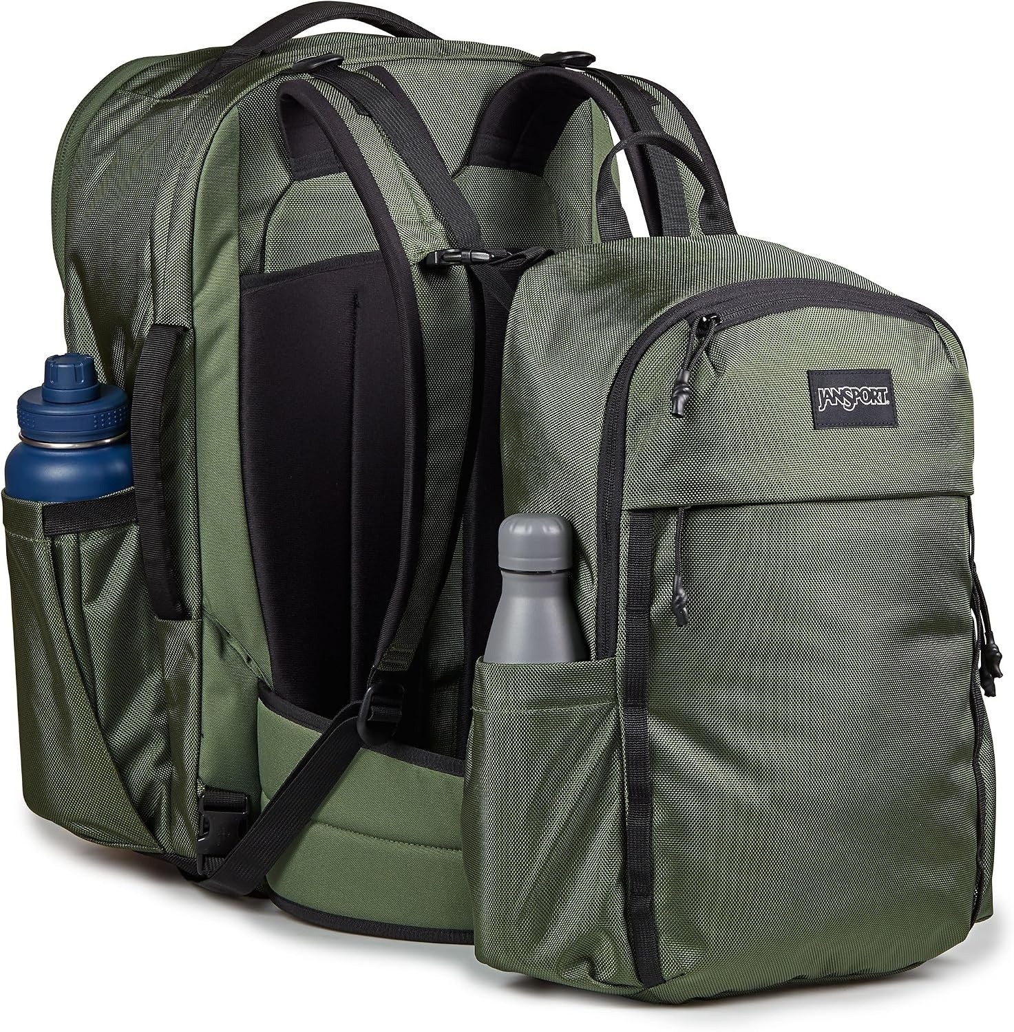 image:imageJanSport Venture Daypack Travel Pack With Large Main Compartment Padded Laptop Sleeve Dual Water Bottle Pockets and Attachment Buckles Cargo GreenCargo Green