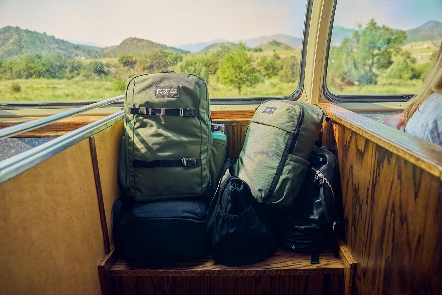 image:imageJanSport Venture Daypack Travel Pack With Large Main Compartment Padded Laptop Sleeve Dual Water Bottle Pockets and Attachment Buckles Cargo GreenCargo Green