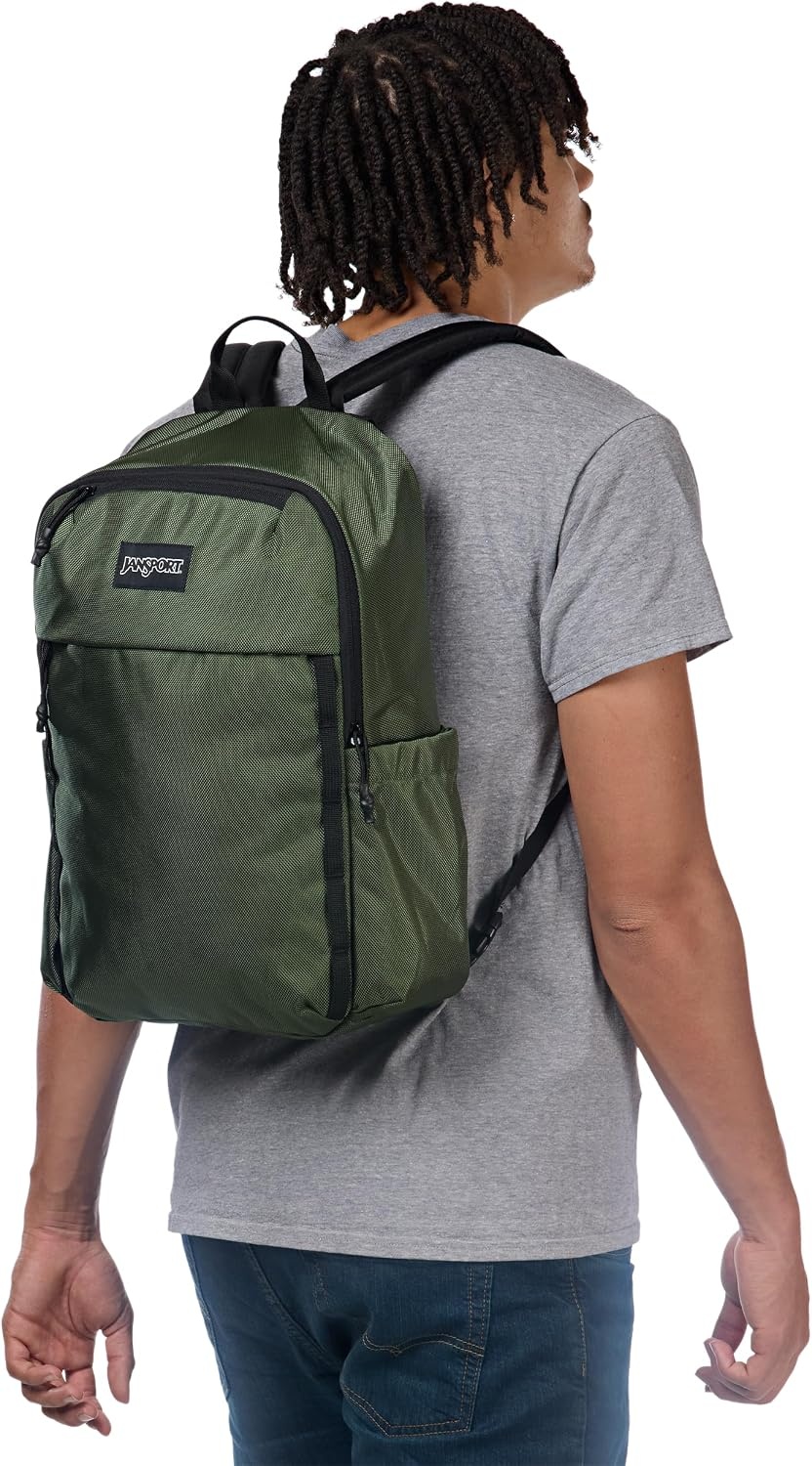 image:imageJanSport Venture Daypack Travel Pack With Large Main Compartment Padded Laptop Sleeve Dual Water Bottle Pockets and Attachment Buckles Cargo GreenCargo Green