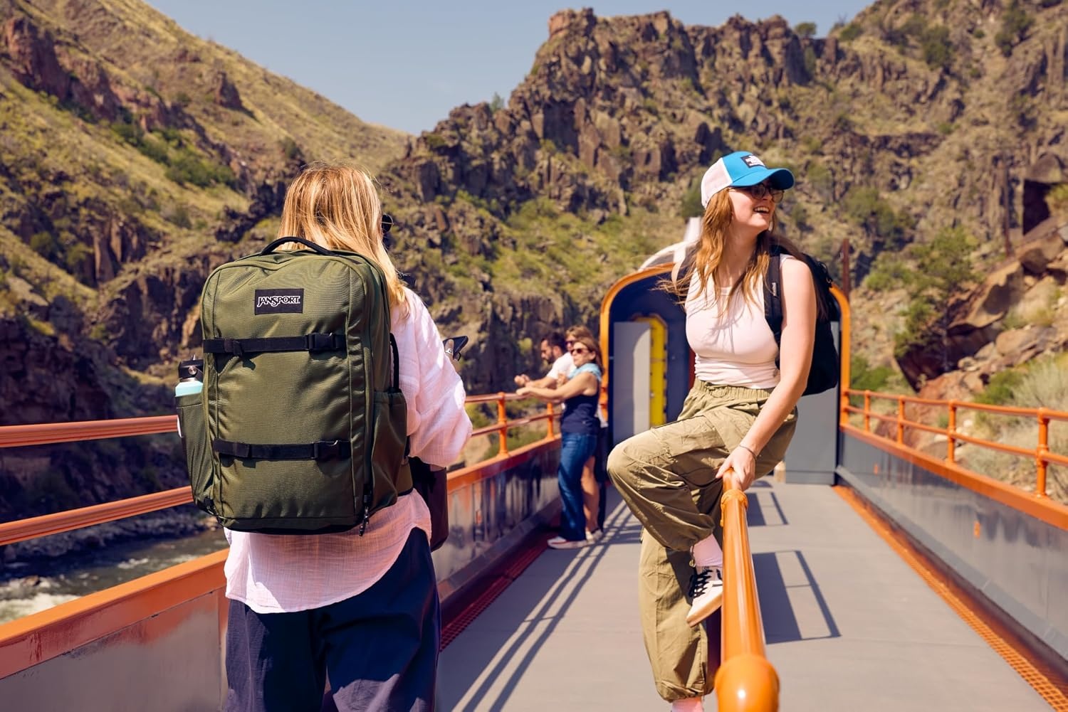 image:imageJanSport Venture Daypack Travel Pack With Large Main Compartment Padded Laptop Sleeve Dual Water Bottle Pockets and Attachment Buckles Cargo GreenCargo Green