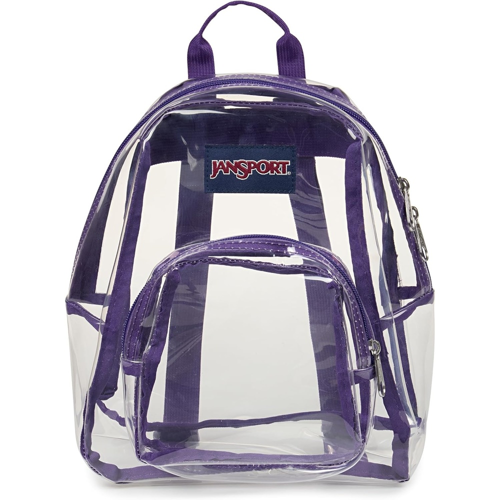 image:imageJanSport 10L Mini Pack Clear StadiumConcert Bag Clear Compact amp Lightweight Festival Bag with Adjustable Straps amp Zippered PocketGrape Jelly