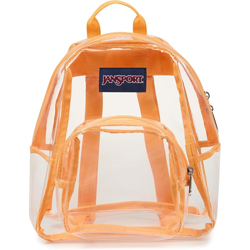 image:imageJanSport 10L Mini Pack  Clear StadiumConcert Bag Clear  Compact amp Lightweight Festival Bag with Adjustable Straps amp Zippered PocketOrange Soda