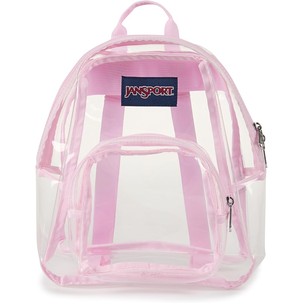 image:imageJanSport 10L Mini Pack Clear StadiumConcert Bag Clear Compact amp Lightweight Festival Bag with Adjustable Straps amp Zippered PocketPink Ice