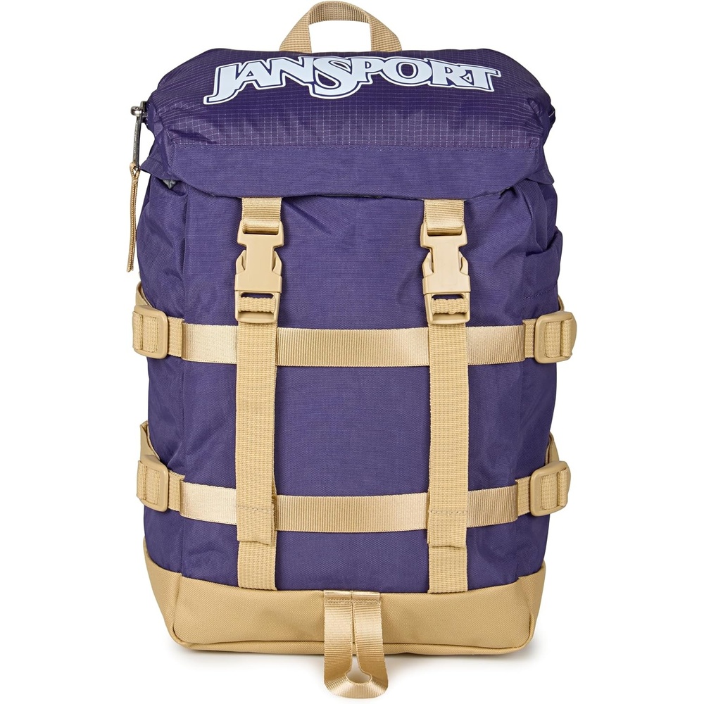 image:imageJanSport Mini Skip Pack Compact Backpack with Main Compartment Side Water Bottle Pocket and Zippered Accessory Pocket Red TapeAmethyst Angst
