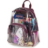 JanSport 10L Mini Pack – Clear Stadium/Concert Bag, Clear | Compact & Lightweight Festival Bag with Adjustable Straps & Zippered Pocket(Cherry Lacquer)