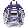 JanSport 10L Mini Pack – Clear Stadium/Concert Bag, Clear | Compact & Lightweight Festival Bag with Adjustable Straps & Zippered Pocket(Grape Jelly)