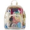 JanSport 10L Mini Pack – Clear Stadium/Concert Bag, Clear | Compact & Lightweight Festival Bag with Adjustable Straps & Zippered Pocket(Moon Flower)
