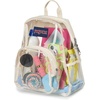JanSport 10L Mini Pack – Clear Stadium/Concert Bag, Clear | Compact & Lightweight Festival Bag with Adjustable Straps & Zippered Pocket(Moon Flower)