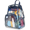 JanSport 10L Mini Pack – Clear Stadium/Concert Bag, Clear | Compact & Lightweight Festival Bag with Adjustable Straps & Zippered Pocket(Navy)