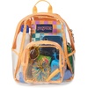 JanSport 10L Mini Pack – Clear Stadium/Concert Bag, Clear | Compact & Lightweight Festival Bag with Adjustable Straps & Zippered Pocket(Orange Soda)