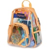 JanSport 10L Mini Pack – Clear Stadium/Concert Bag, Clear | Compact & Lightweight Festival Bag with Adjustable Straps & Zippered Pocket(Orange Soda)