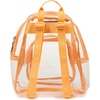 JanSport 10L Mini Pack – Clear Stadium/Concert Bag, Clear | Compact & Lightweight Festival Bag with Adjustable Straps & Zippered Pocket(Orange Soda)