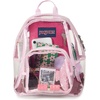 JanSport 10L Mini Pack – Clear Stadium/Concert Bag, Clear | Compact & Lightweight Festival Bag with Adjustable Straps & Zippered Pocket(Pink Ice)
