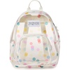 JanSport 10L Mini Pack – Clear Stadium/Concert Bag, Clear | Compact & Lightweight Festival Bag with Adjustable Straps & Zippered Pocket(Clear Polka Dots)