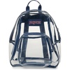 JanSport 10L Mini Pack – Clear Stadium/Concert Bag, Clear | Compact & Lightweight Festival Bag with Adjustable Straps & Zippered Pocket(Navy)