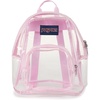 JanSport 10L Mini Pack – Clear Stadium/Concert Bag, Clear | Compact & Lightweight Festival Bag with Adjustable Straps & Zippered Pocket(Pink Ice)