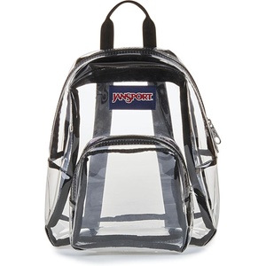 JanSport 10L Mini Pack – Clear Stadium/Concert Bag, Clear | Compact & Lightweight Festival Bag with Adjustable Straps & Zippered Pocket(Clear)