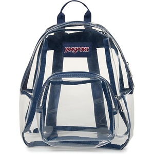 JanSport 10L Mini Pack – Clear Stadium/Concert Bag, Clear | Compact & Lightweight Festival Bag with Adjustable Straps & Zippered Pocket(Navy)