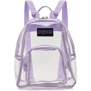 JanSport 10L Mini Pack – Clear Stadium/Concert Bag, Clear | Compact & Lightweight Festival Bag with Adjustable Straps & Zippered Pocket(Pastel Lilac)