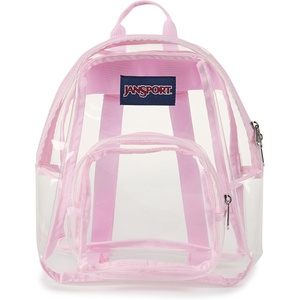 JanSport 10L Mini Pack – Clear Stadium/Concert Bag, Clear | Compact & Lightweight Festival Bag with Adjustable Straps & Zippered Pocket(Pink Ice)