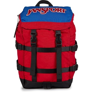 JanSport Mini Skip Pack – Compact Backpack with Main Compartment, Side Water Bottle Pocket, and Zippered Accessory Pocket, Red Tape(Red Tape)