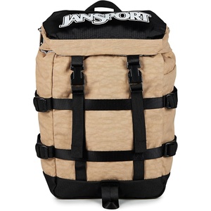 JanSport Mini Skip Pack – Compact Backpack with Main Compartment, Side Water Bottle Pocket, and Zippered Accessory Pocket, Red Tape(Travertine)
