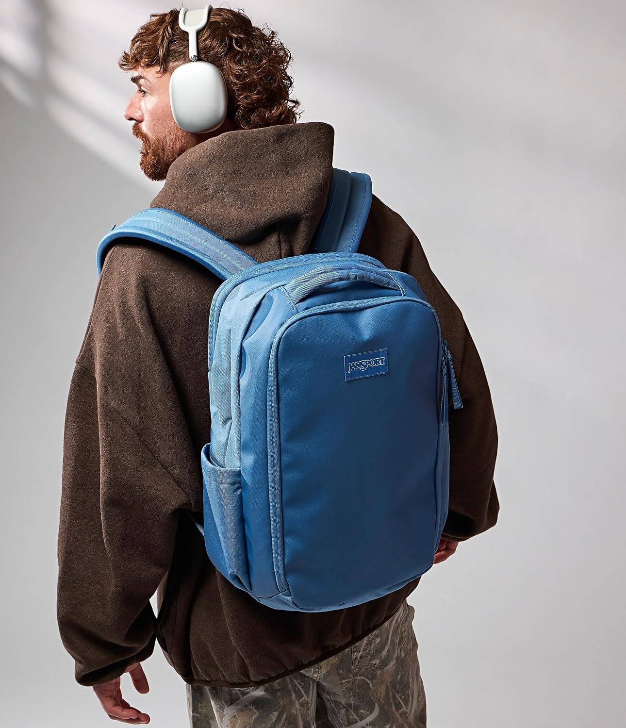 image:imageJanSport Good Latitude Travel Pack 30L WaterResistant Carry On Backpack 16 Inch Padded Laptop Sleeve amp Luggage Strap Weekender Bag Smokey GritElemental Blue