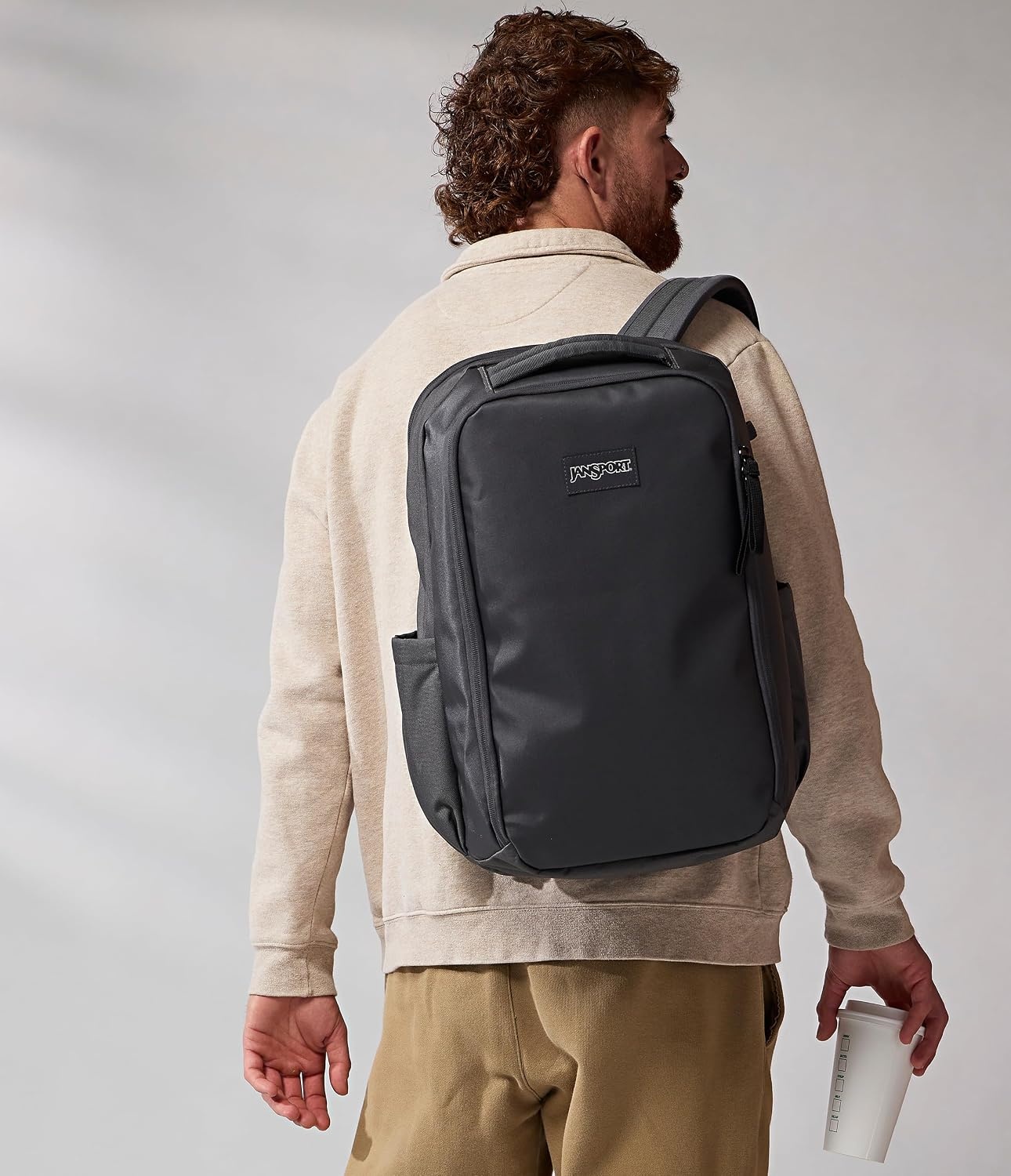 image:imageJanSport Good Latitude Travel Pack 30L WaterResistant Carry On Backpack 16 Inch Padded Laptop Sleeve amp Luggage Strap Weekender Bag Smokey GritSmokey Grit