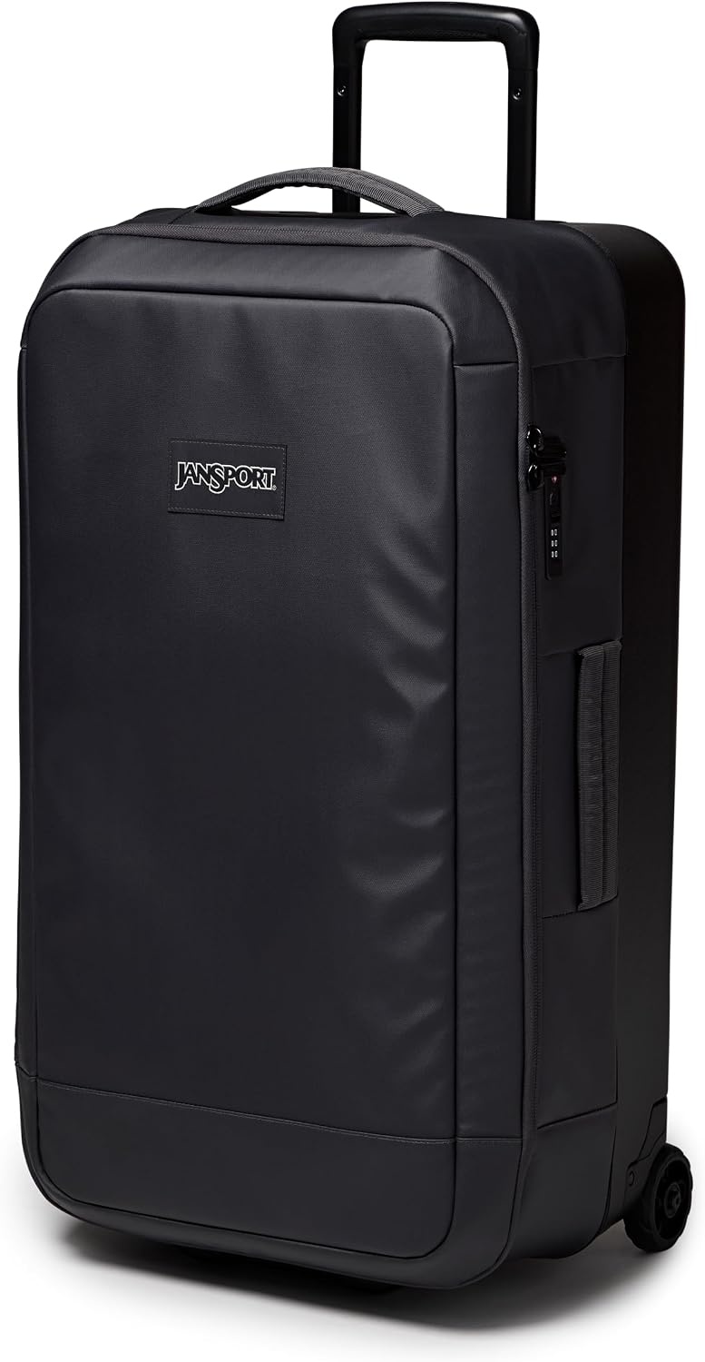 image:imageJansport Good Latitude 95L Rolling Duffel Bag Checked Bag Heavy Duty Travel Suitcase with Wheels TSA Lock amp Polycarbonate Hard Shell Bottom Elemental BlueSmokey Grit
