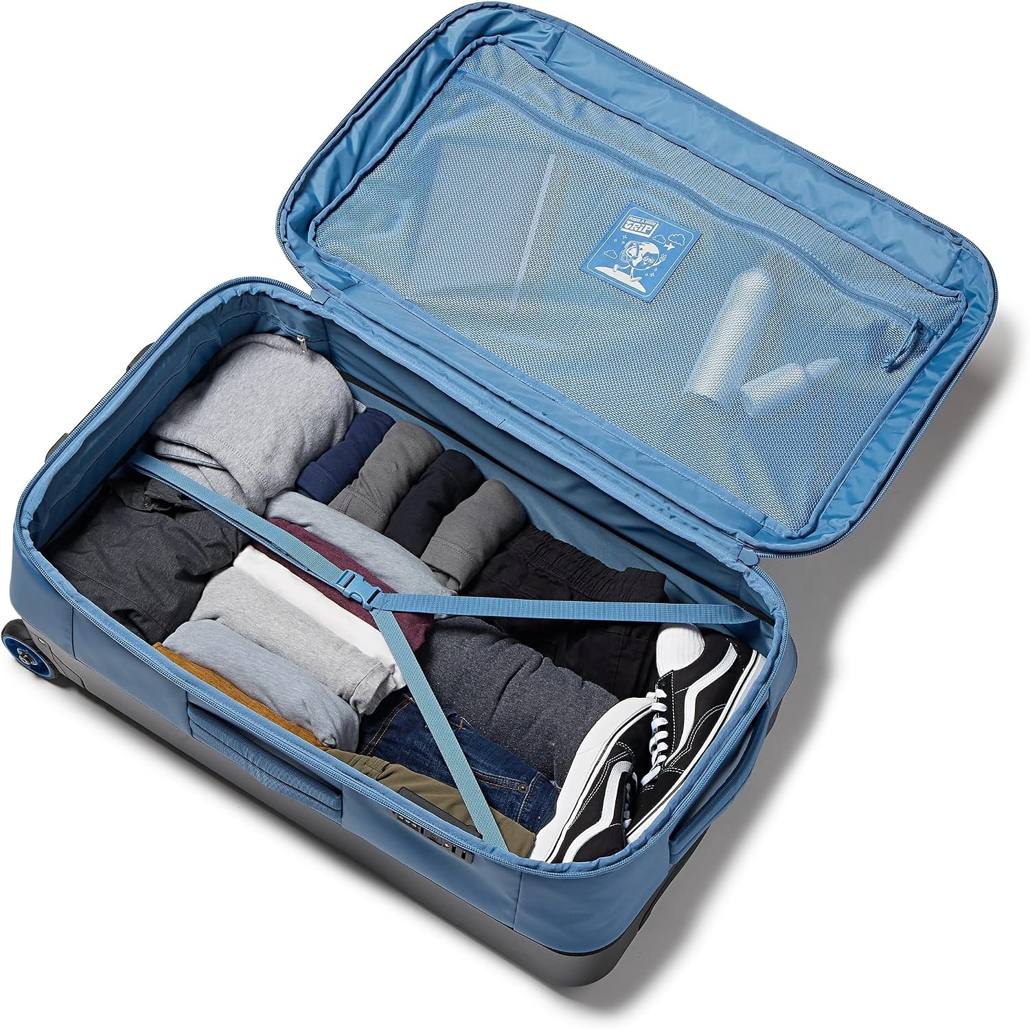image:imageJansport Good Latitude 95L Rolling Duffel Bag Checked Bag Heavy Duty Travel Suitcase with Wheels TSA Lock amp Polycarbonate Hard Shell Bottom Elemental BlueElemental Blue