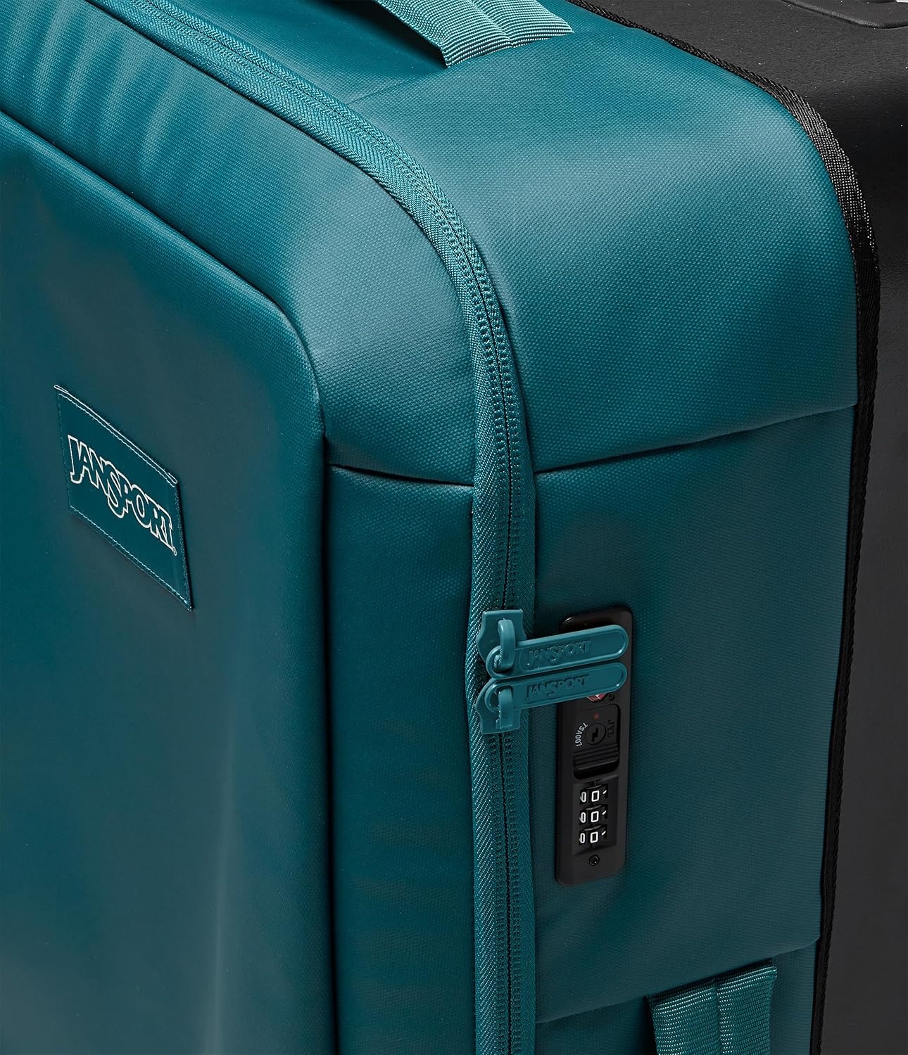 image:imageJansport Good Latitude 95L Rolling Duffel Bag Checked Bag Heavy Duty Travel Suitcase with Wheels TSA Lock amp Polycarbonate Hard Shell Bottom Elemental BlueEmerald Pool